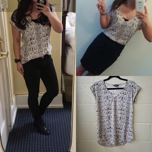 Express V- Neck Snake Print Blouse
